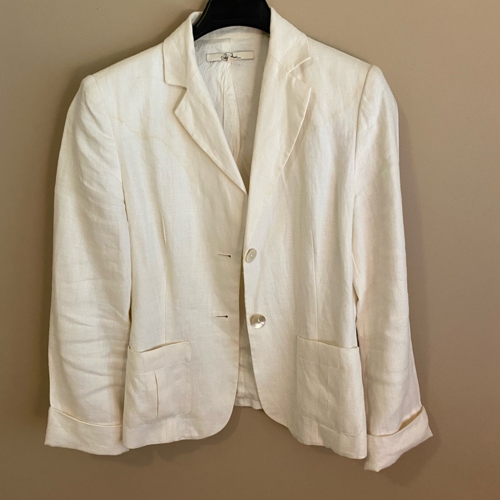 Cream linen blazer jacket size 6